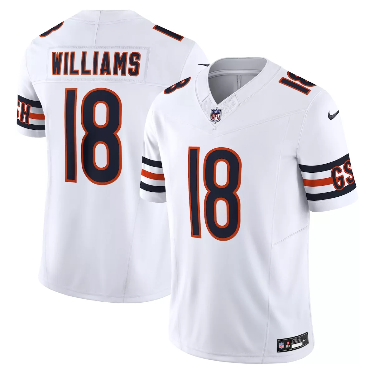 chicago bears caleb williams white vapor f u s e limited jersey tqy