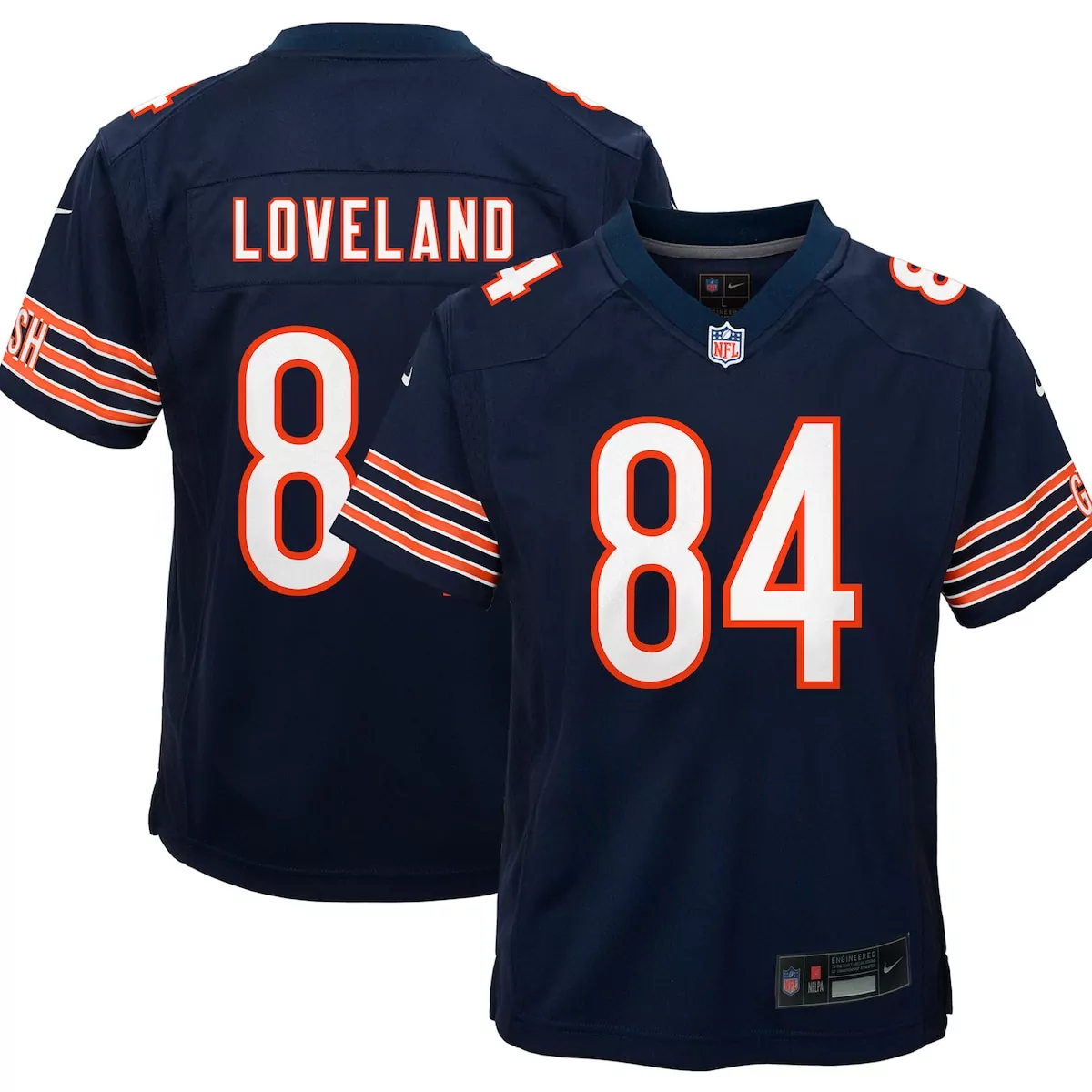 chicago bears colston loveland navy 2025 nfl draft first round pick game jersey