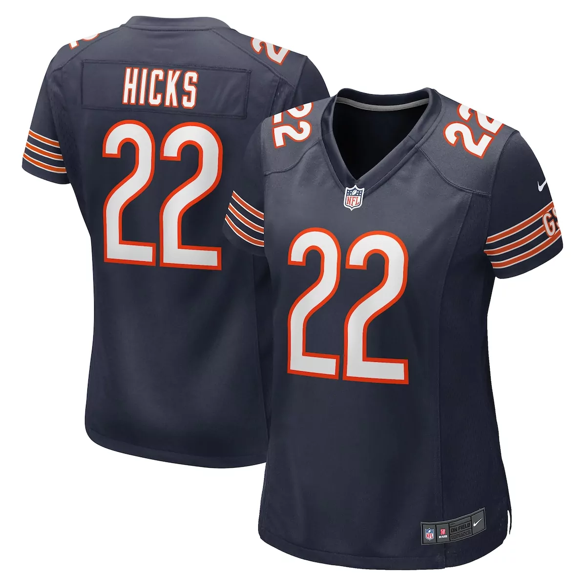 chicago bears elijah hicks navy team game jersey 3ni