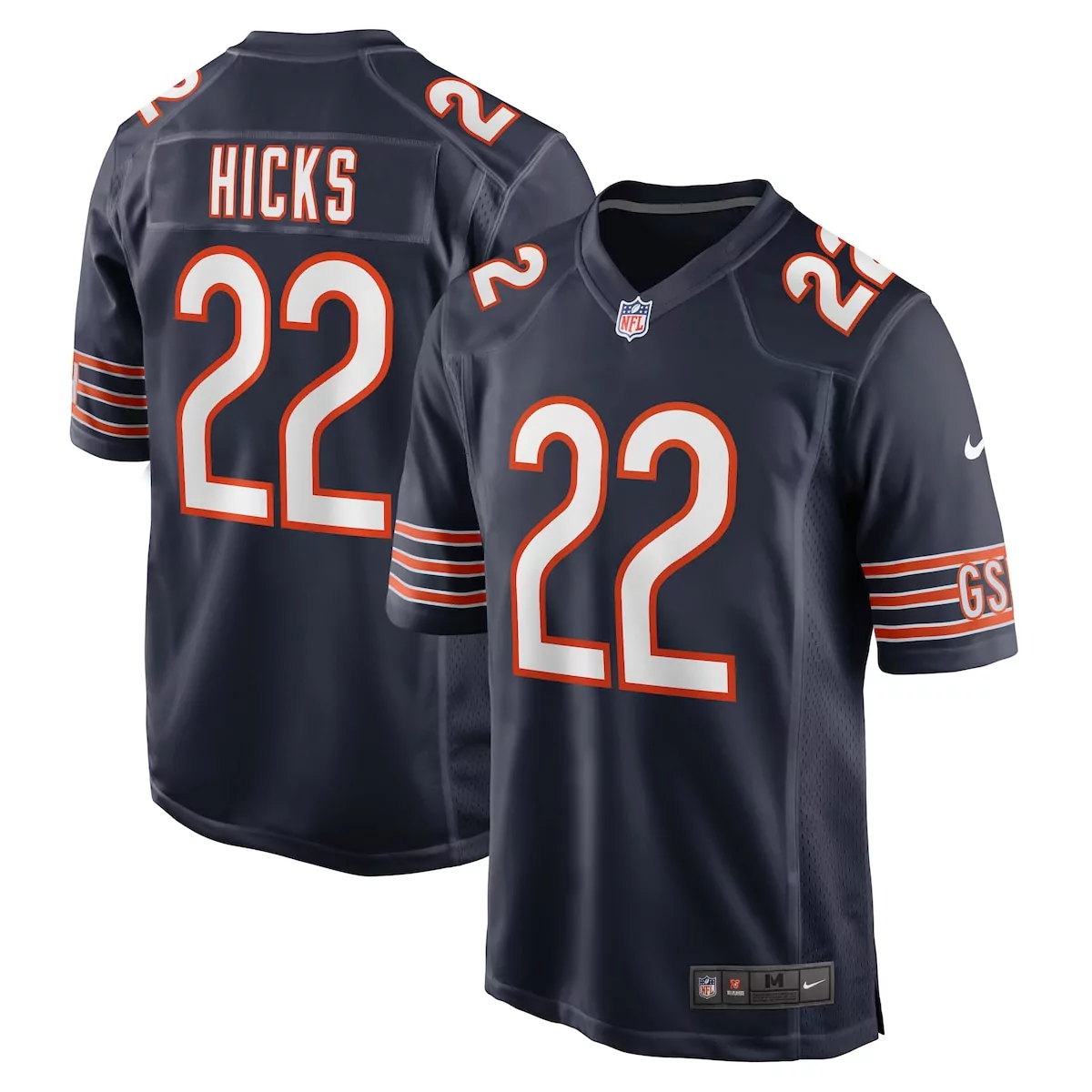chicago bears elijah hicks navy team game jersey 3ni
