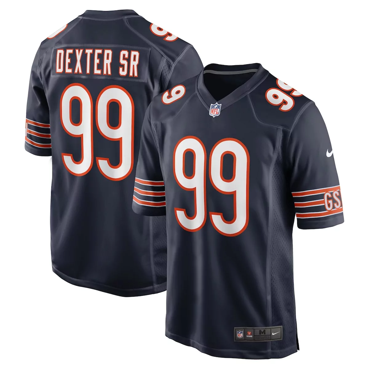 chicago bears gervon dexter sr navy game jersey 6of