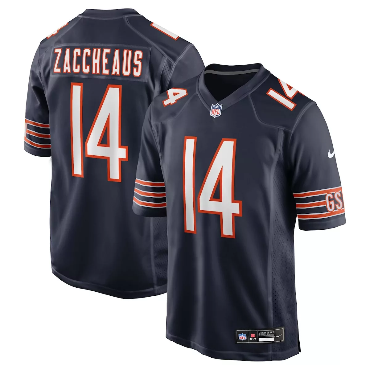 chicago bears olamide zaccheaus navy team game jersey hyy