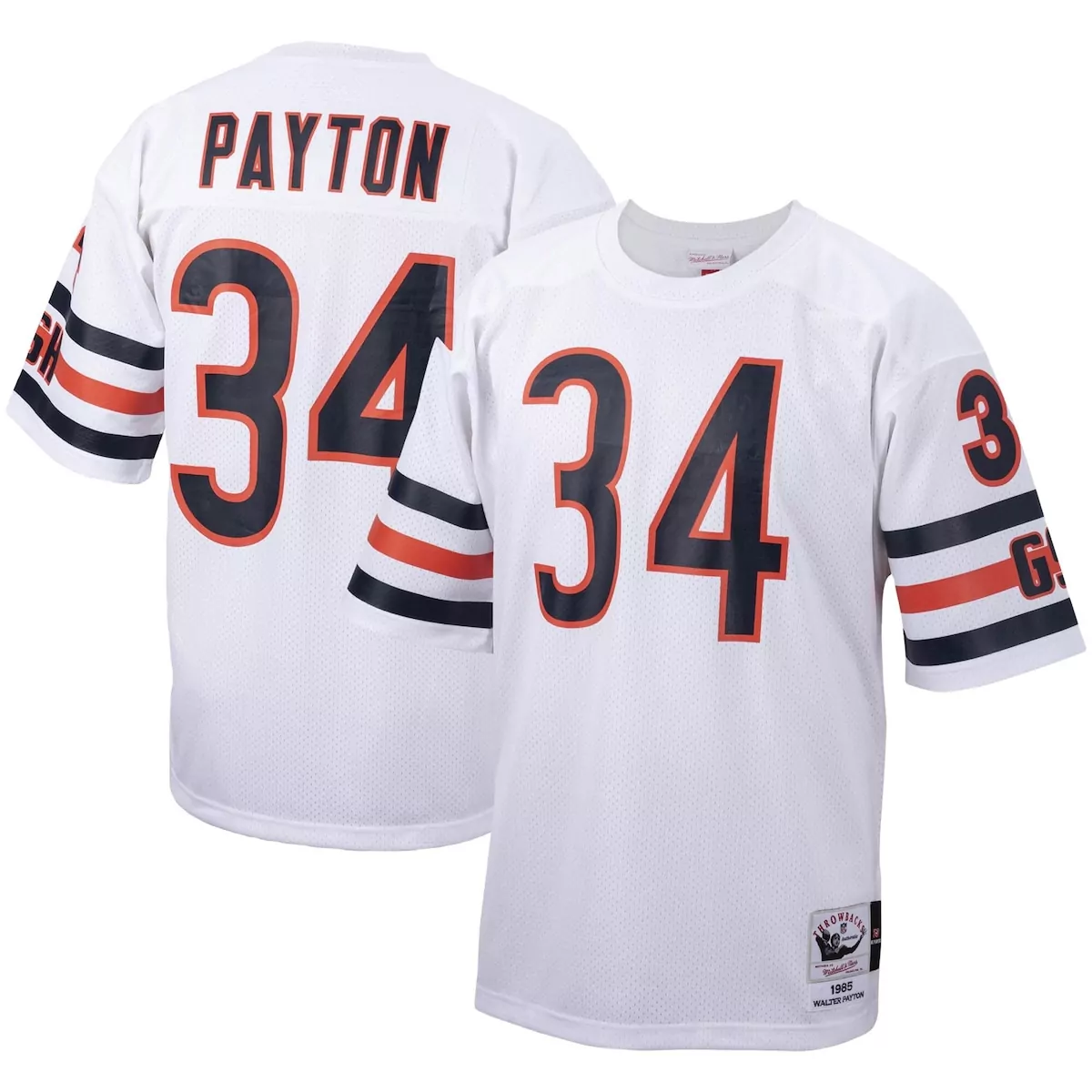 chicago bears walter payton orange retired player jersey