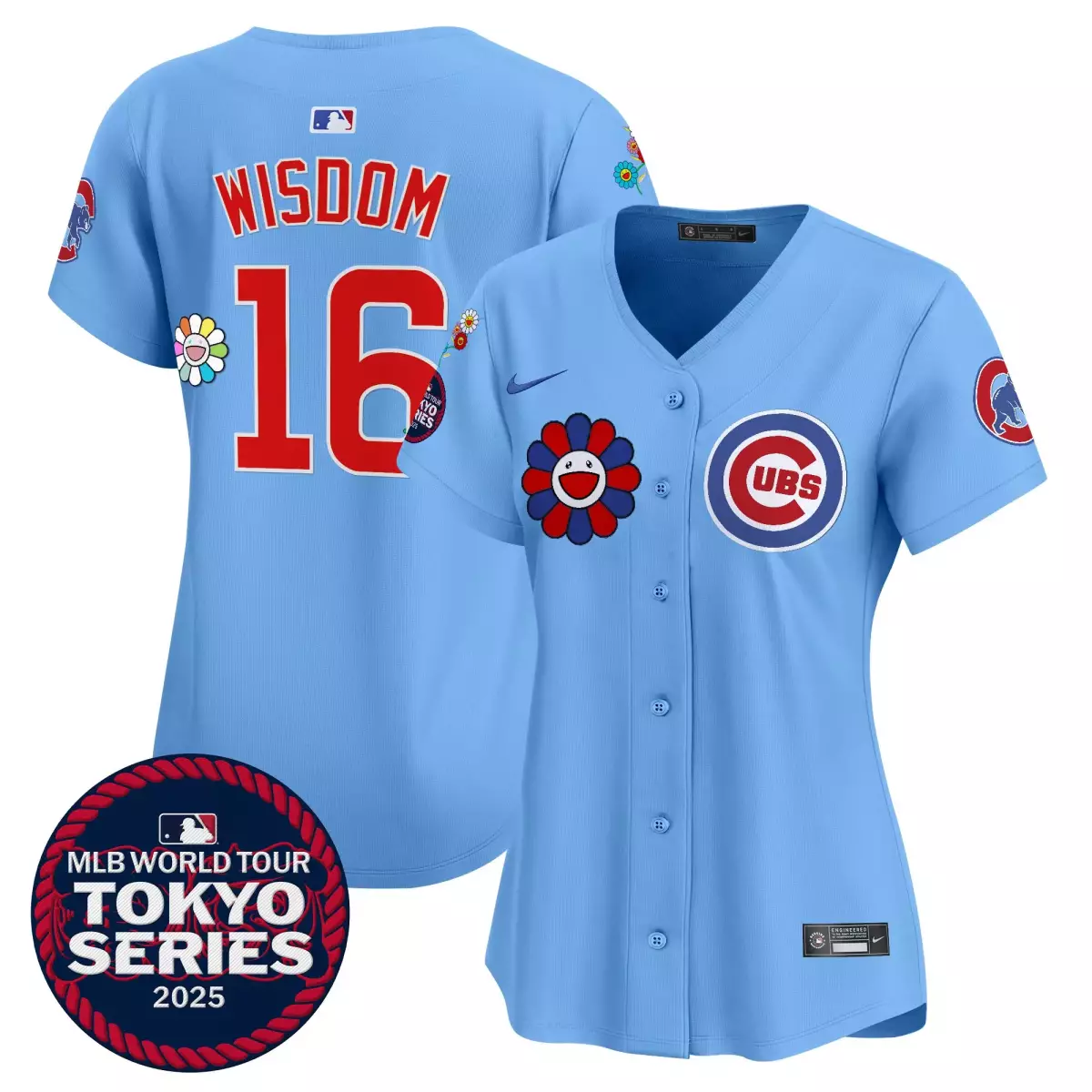 chicago cubs 16 wisdom blue jersey tokyo series 2025 vapor premier limited stitched