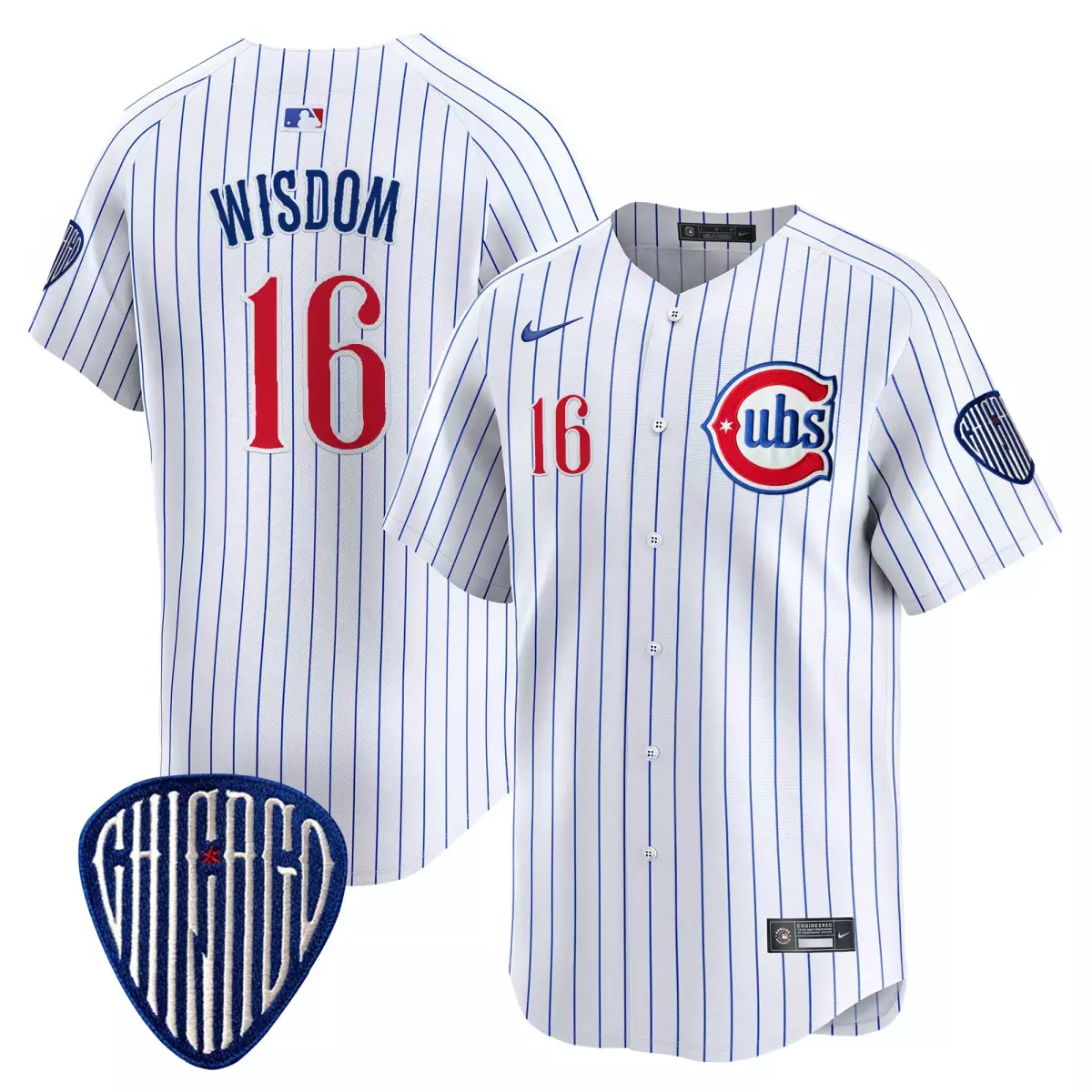 chicago cubs 16 wisdom white jersey 2025 independence day vapor premier limited all stitched qnd