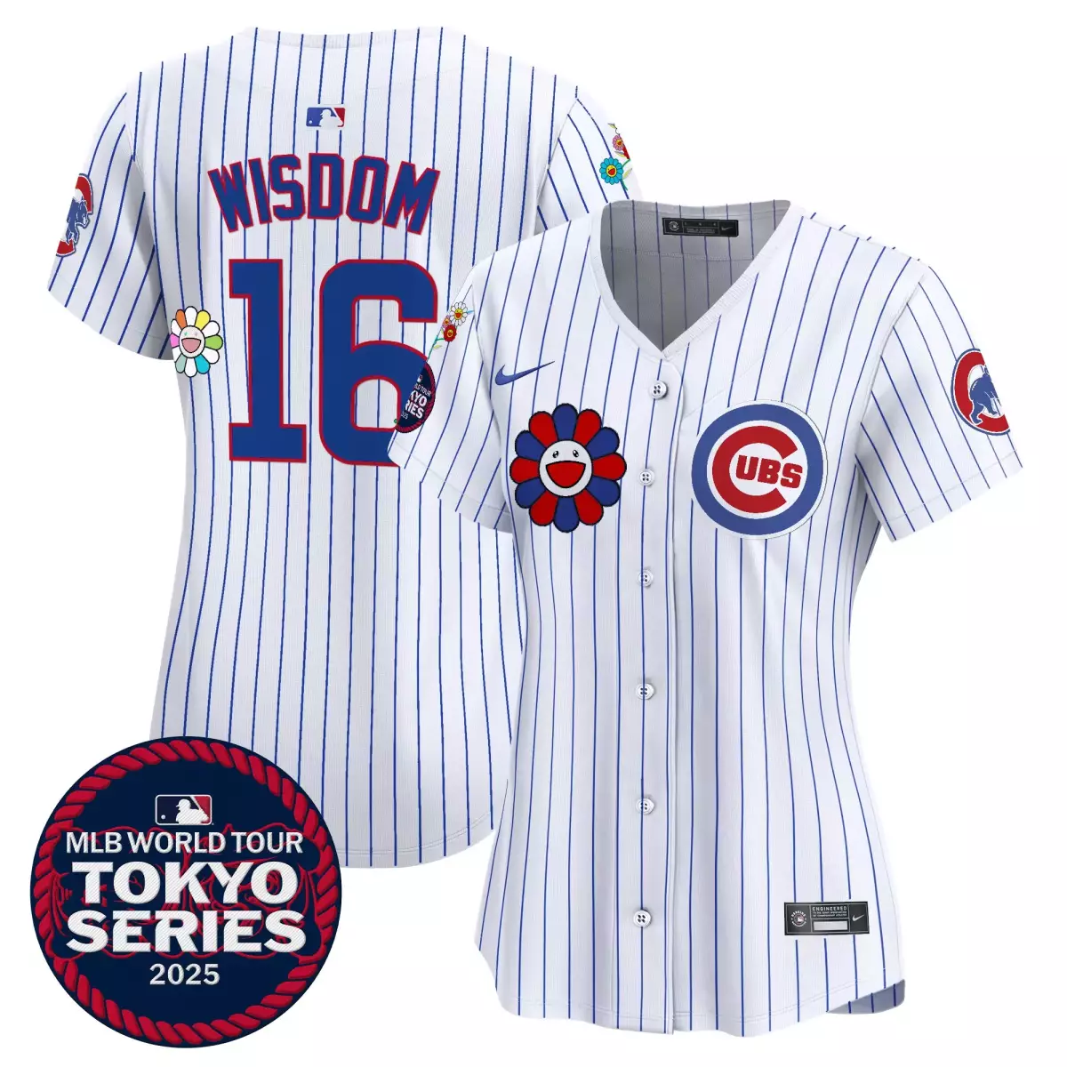 chicago cubs 16 wisdom white jersey spring training illinois patch vapor premier elite all stitched la1