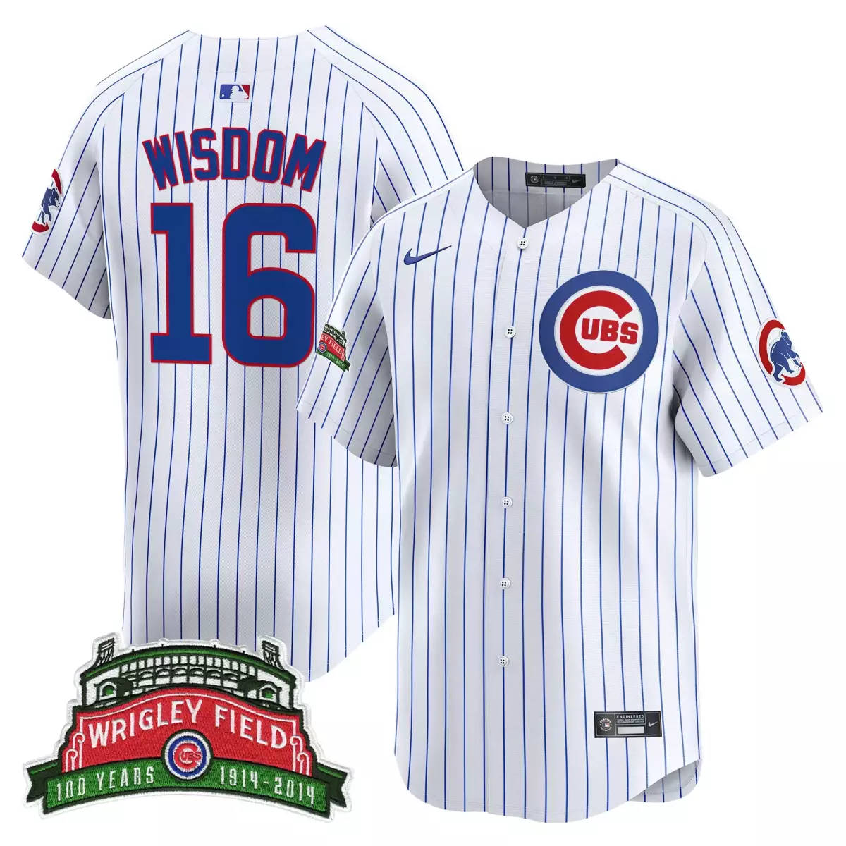 Wisdom Chicago Cubs 16 White Jersey | Tokyo Series 2025 Vapor Premier Limited | Stitched Baseball Fan Gear for Men, Women & Youth
