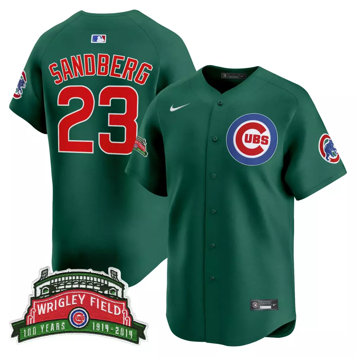 chicago cubs 23 sandberg green jersey mexico vapor premier limited all stitched
