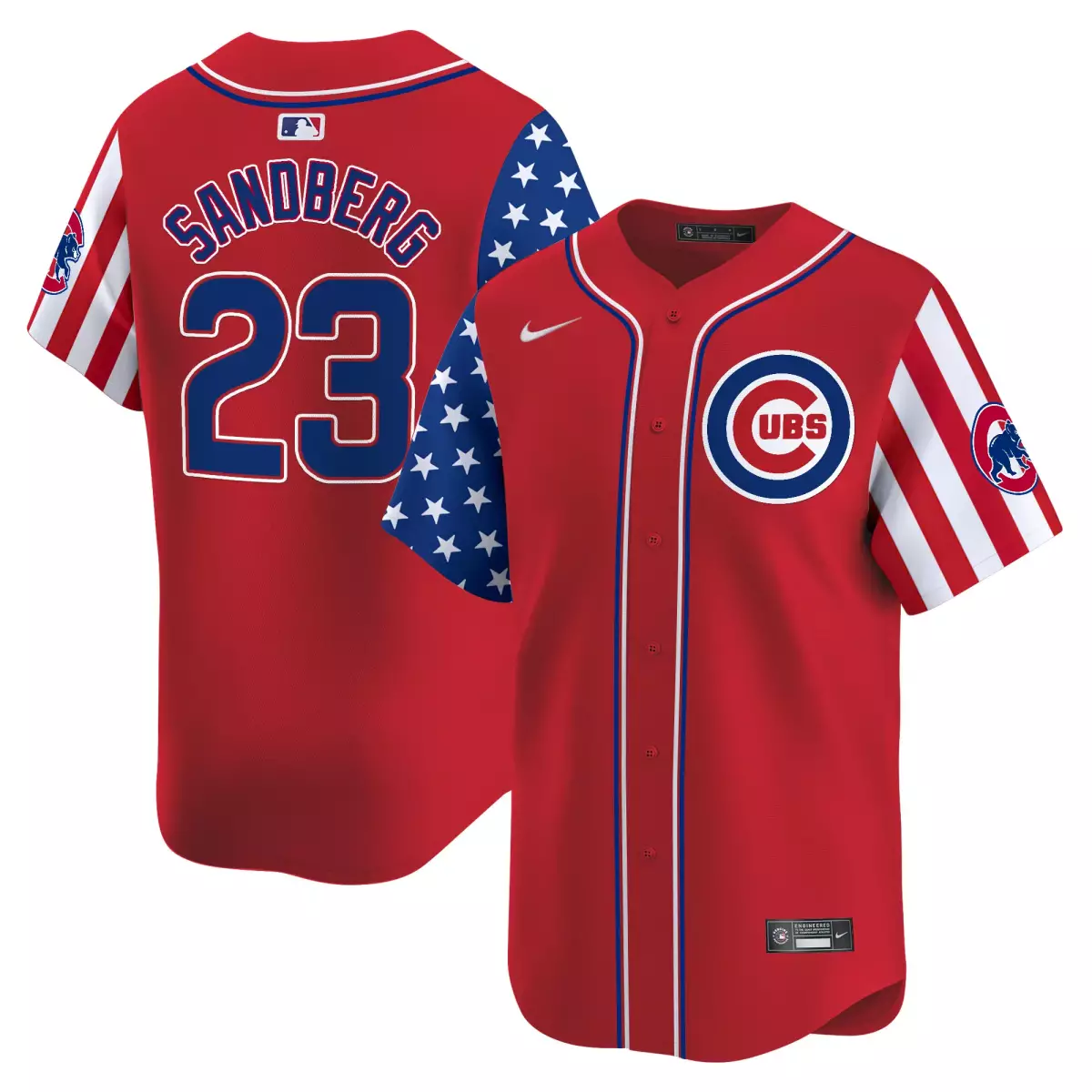 chicago cubs 23 sandberg red jersey 2025 independence day vapor premier limited all stitched
