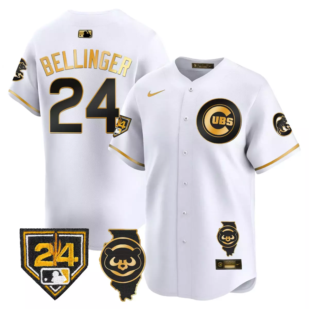 Bellinger Chicago Cubs 2024 White Jersey | Spring Training Patch Vapor Premier Elite V2 | Fan Gear for Men, Women & Youth