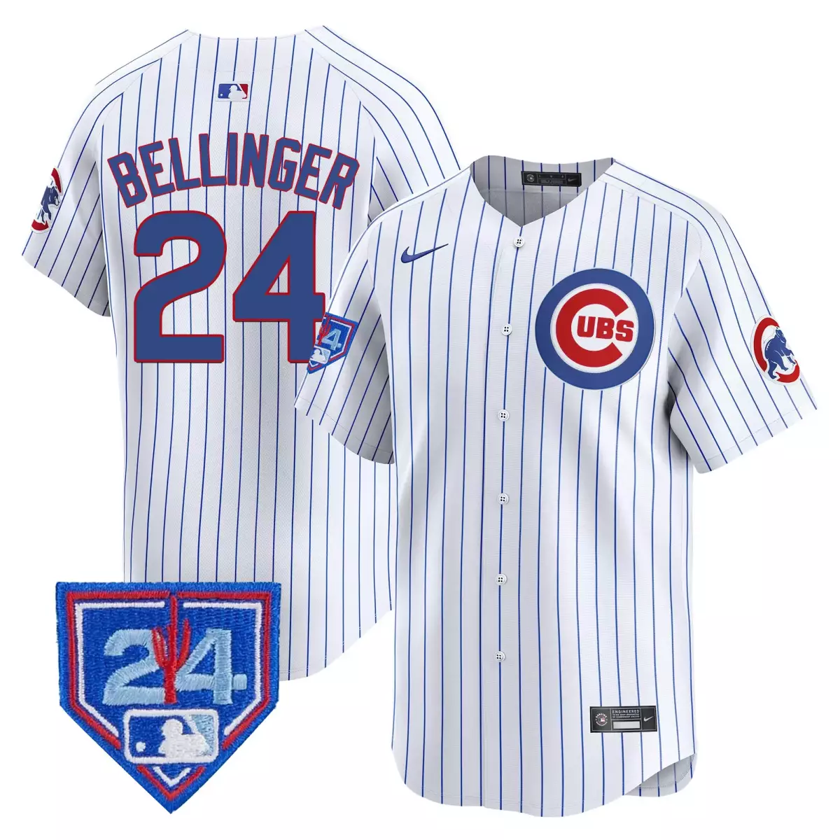 Bellinger Chicago Cubs 2024 White Jersey | Spring Training Patch Vapor Premier Elite V2 | Fan Gear for Men, Women & Youth