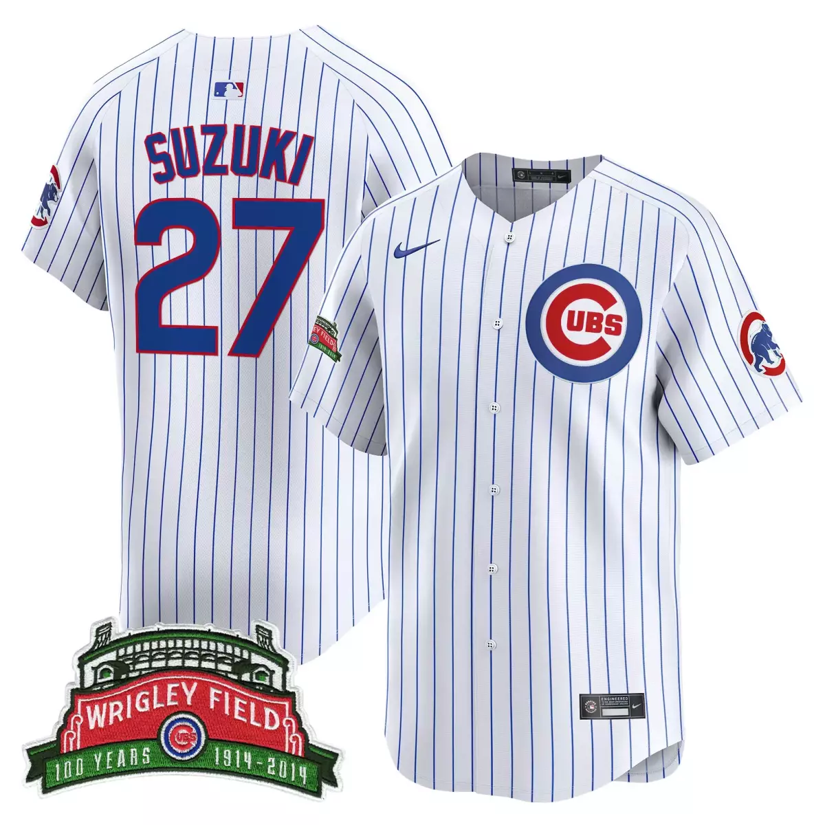 chicago cubs 27 suzuki white jersey tokyo series 2025 crop top baseball stitched oik
