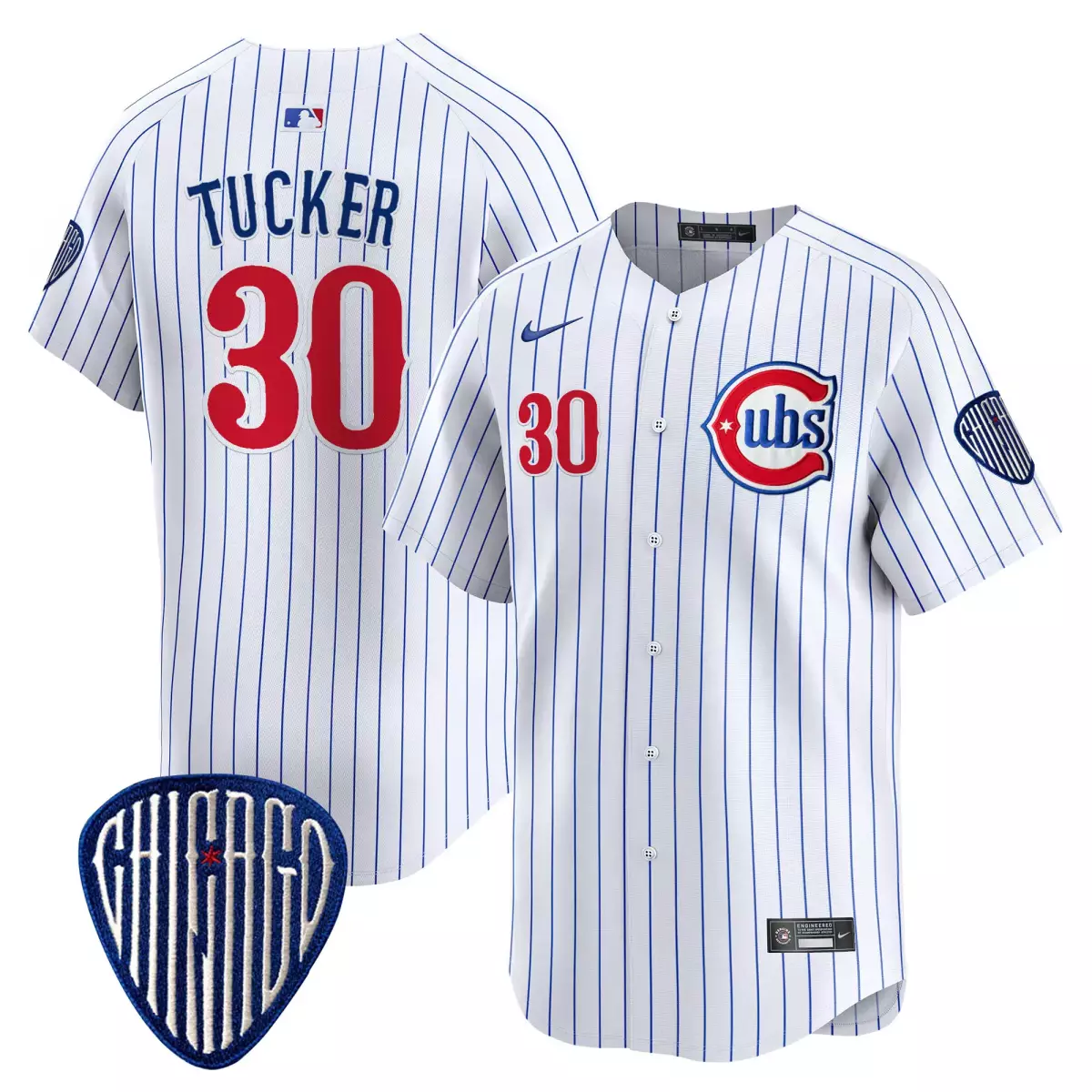 chicago cubs 30 tucker white jersey blue alternate vapor premier limited all stitched 69k