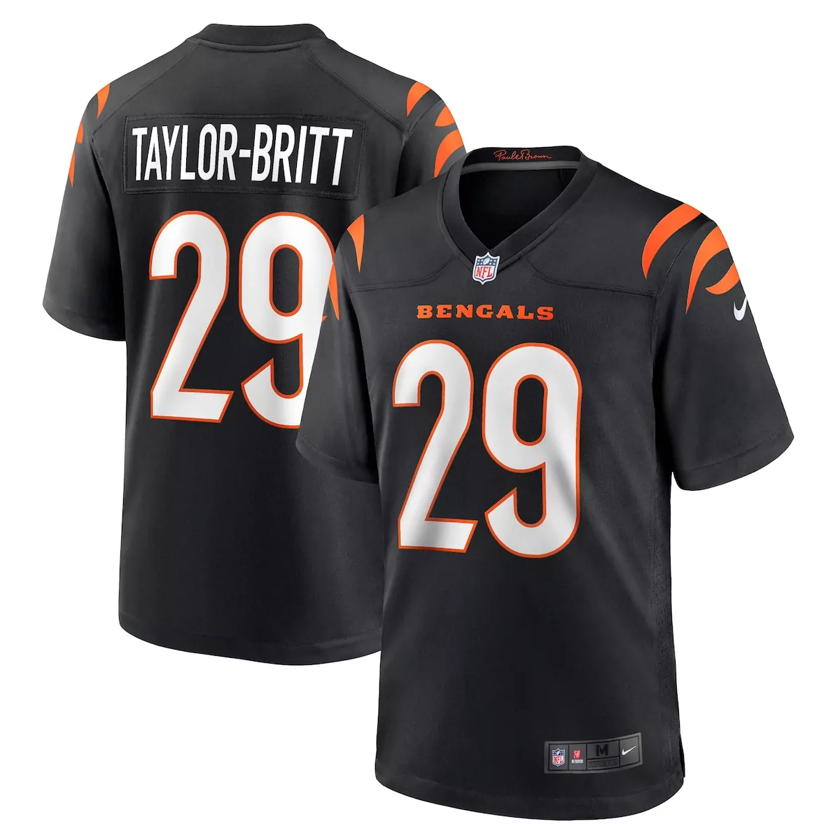 cincinnati bengals cam taylor britt black game player jersey 1js