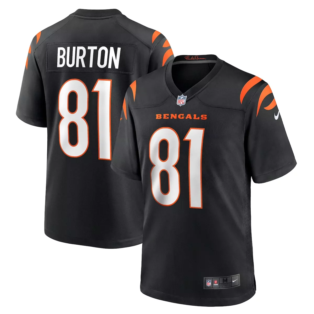 cincinnati bengals jermaine burton black game jersey oq3