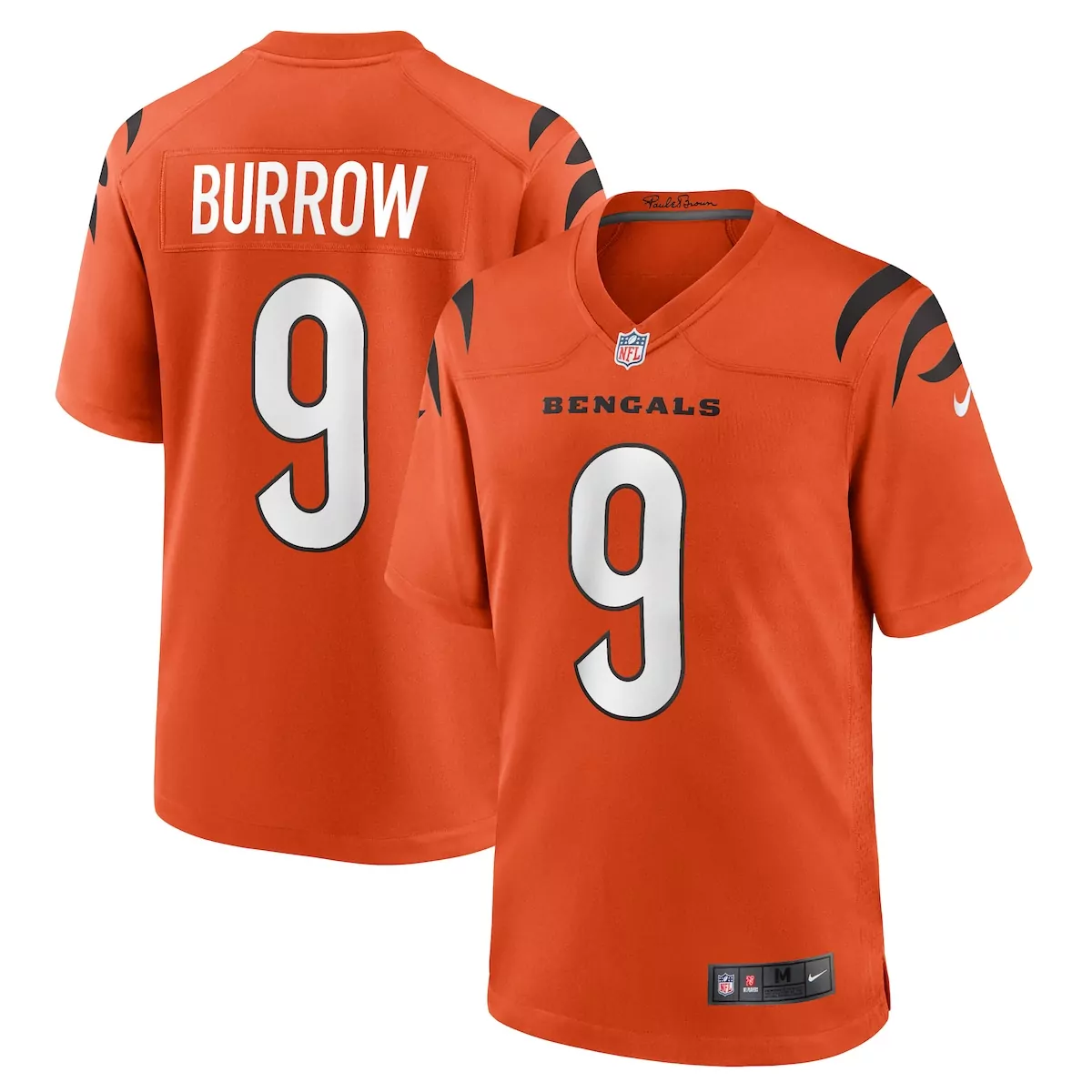cincinnati bengals joe burrow orange alternate game jersey pcr