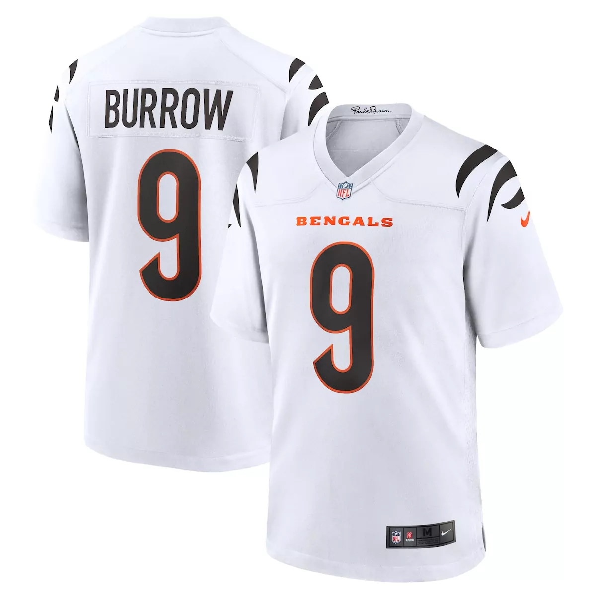 cincinnati bengals joe burrow white game jersey zkw