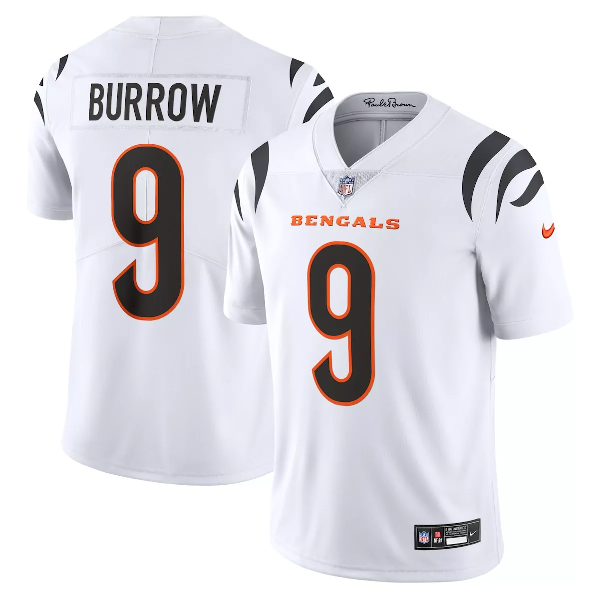 cincinnati bengals joe burrow white game jersey zkw