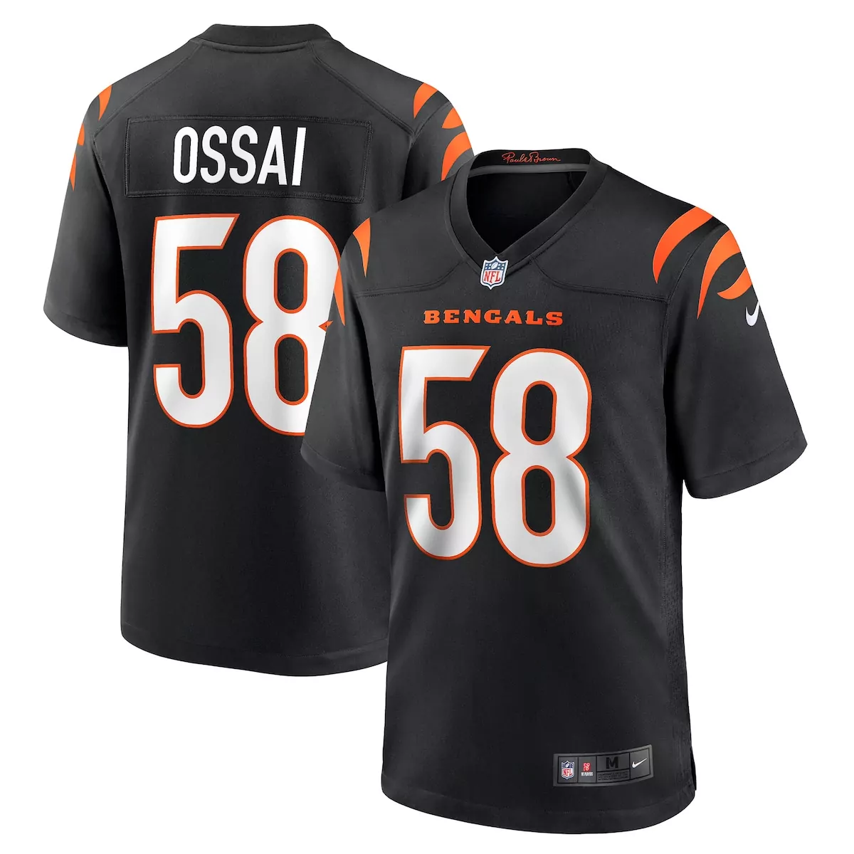 cincinnati bengals joseph ossai black game jersey