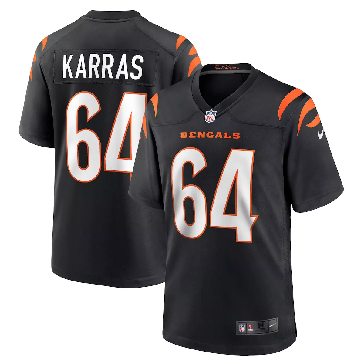 cincinnati bengals ted karras black game player jersey 3v3