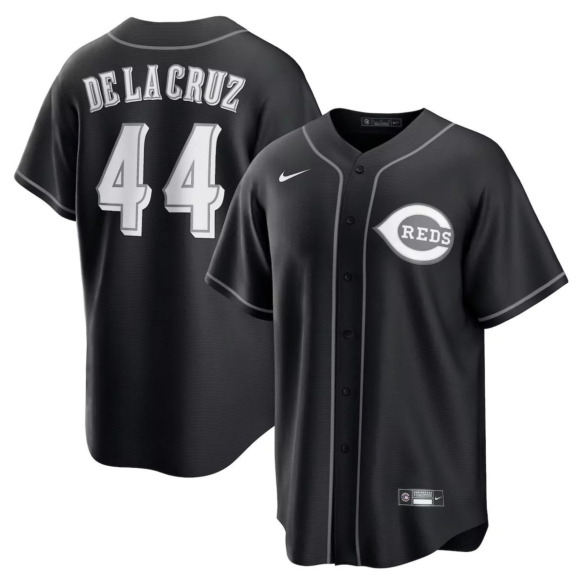 cincinnati reds elly de la cruz black player jersey