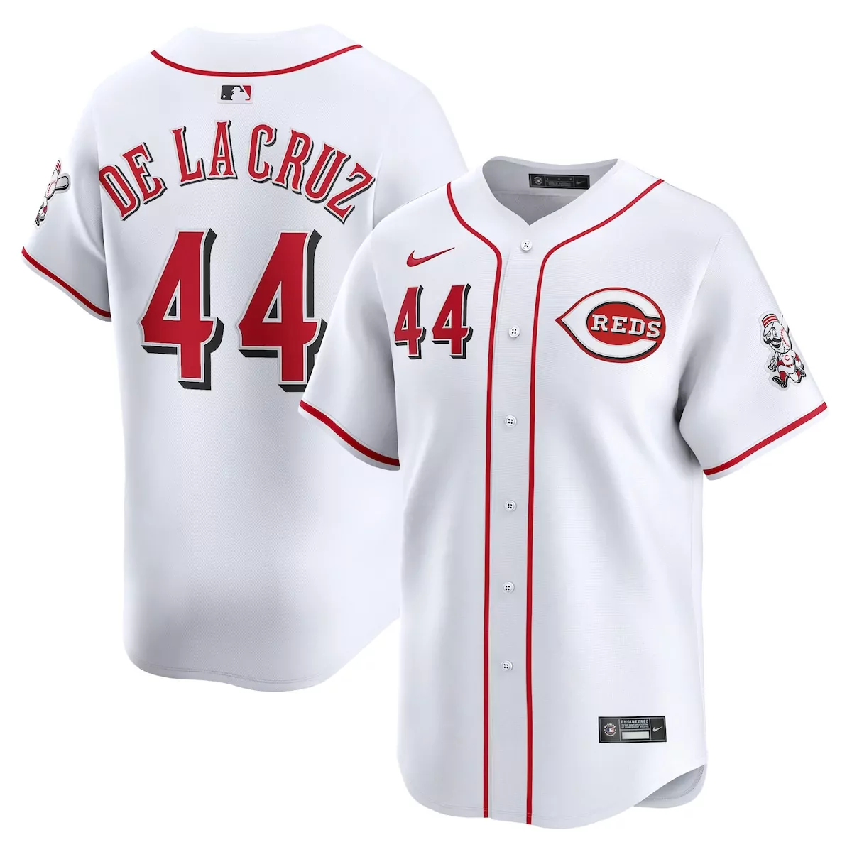cincinnati reds elly de la cruz white home limited player jersey pqs