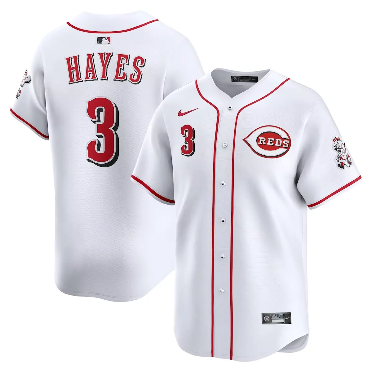 cincinnati reds kebryan hayes white home limited player jersey uur