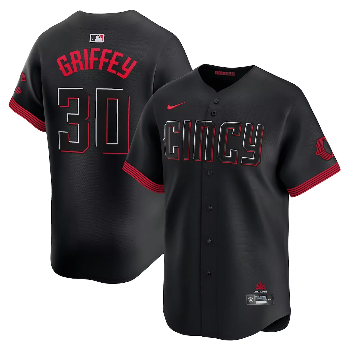 cincinnati reds ken griffey jr black city connect retired limited player jersey