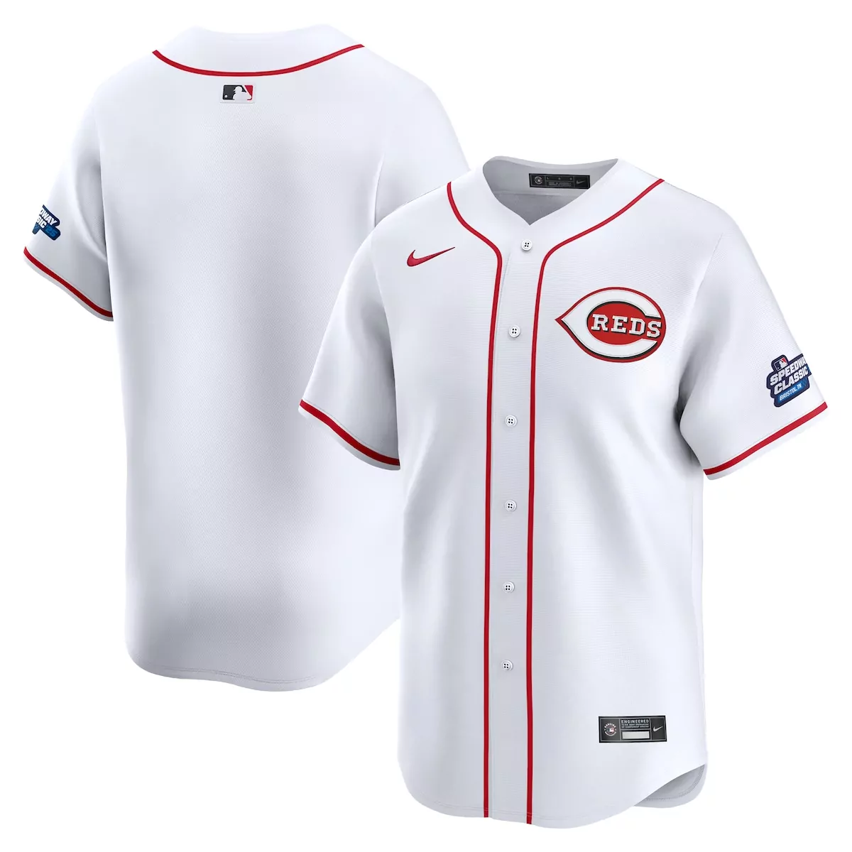 cincinnati reds white 2025 mlb speedway classic home limited jersey