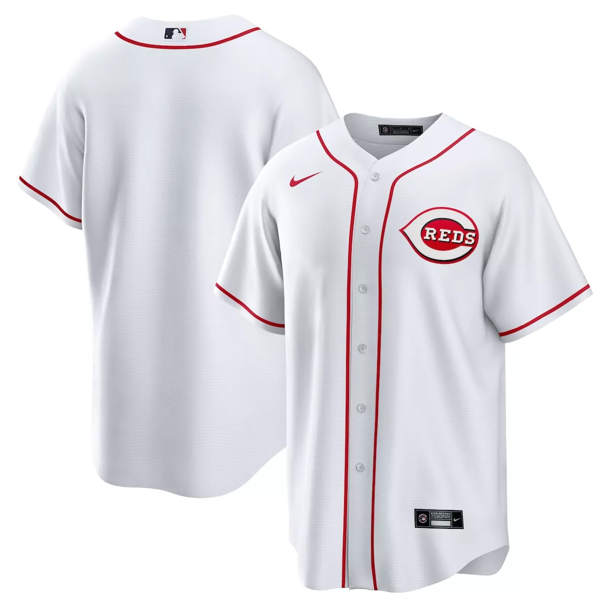 cincinnati reds white home blank jersey
