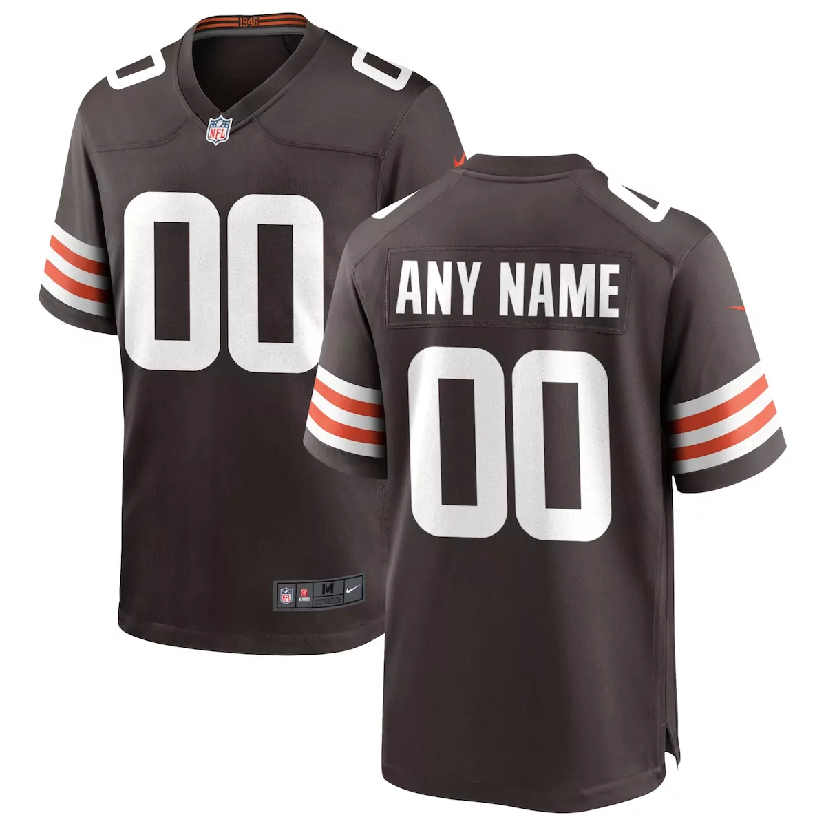cleveland browns brown custom game jersey krt