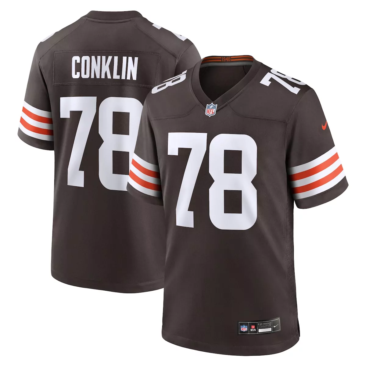 cleveland browns jack conklin brown game jersey mof