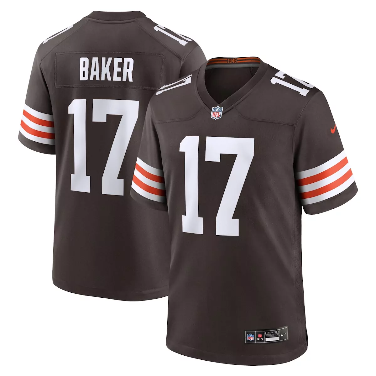 cleveland browns jerome baker brown team game jersey kt8