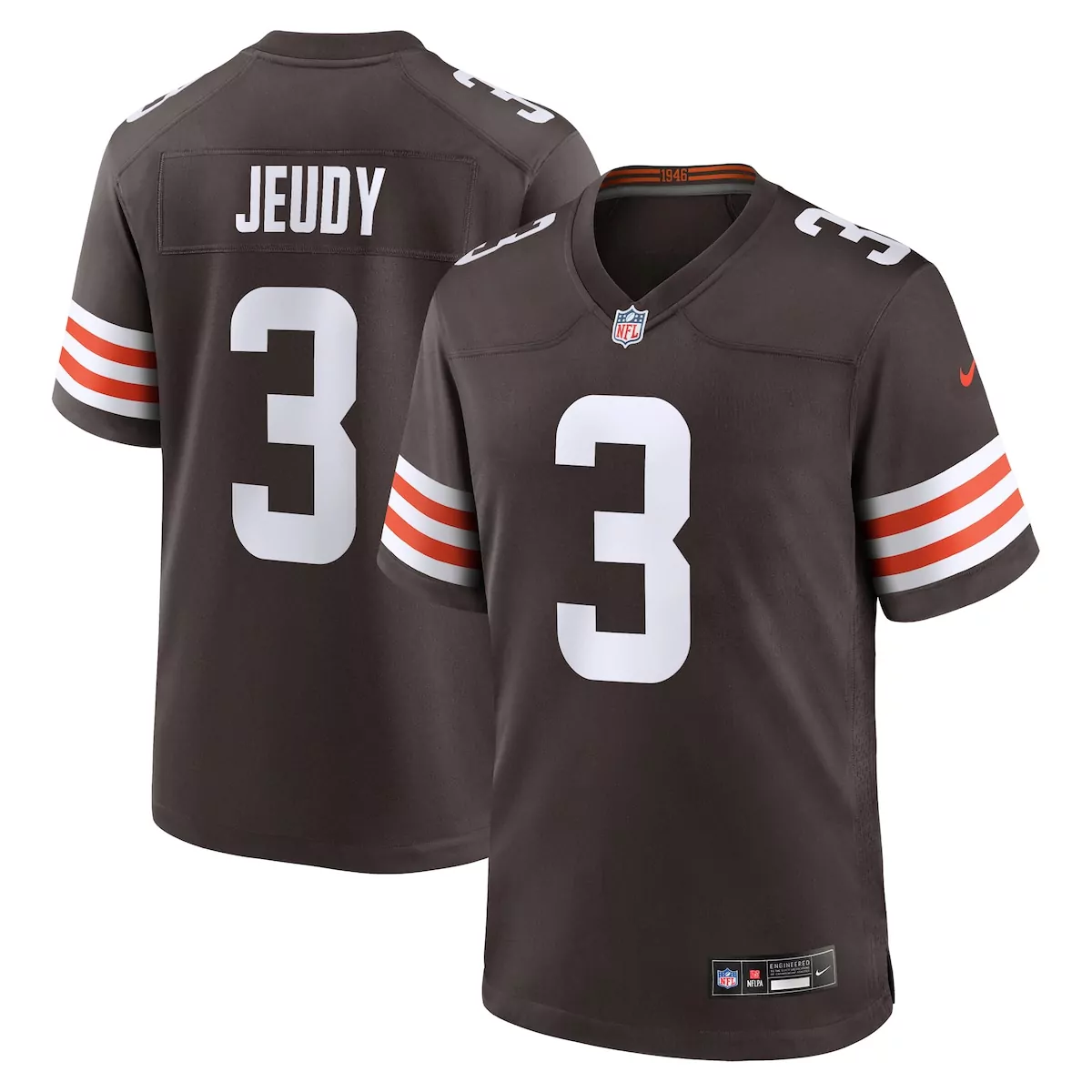 cleveland browns jerry jeudy brown game jersey j0h