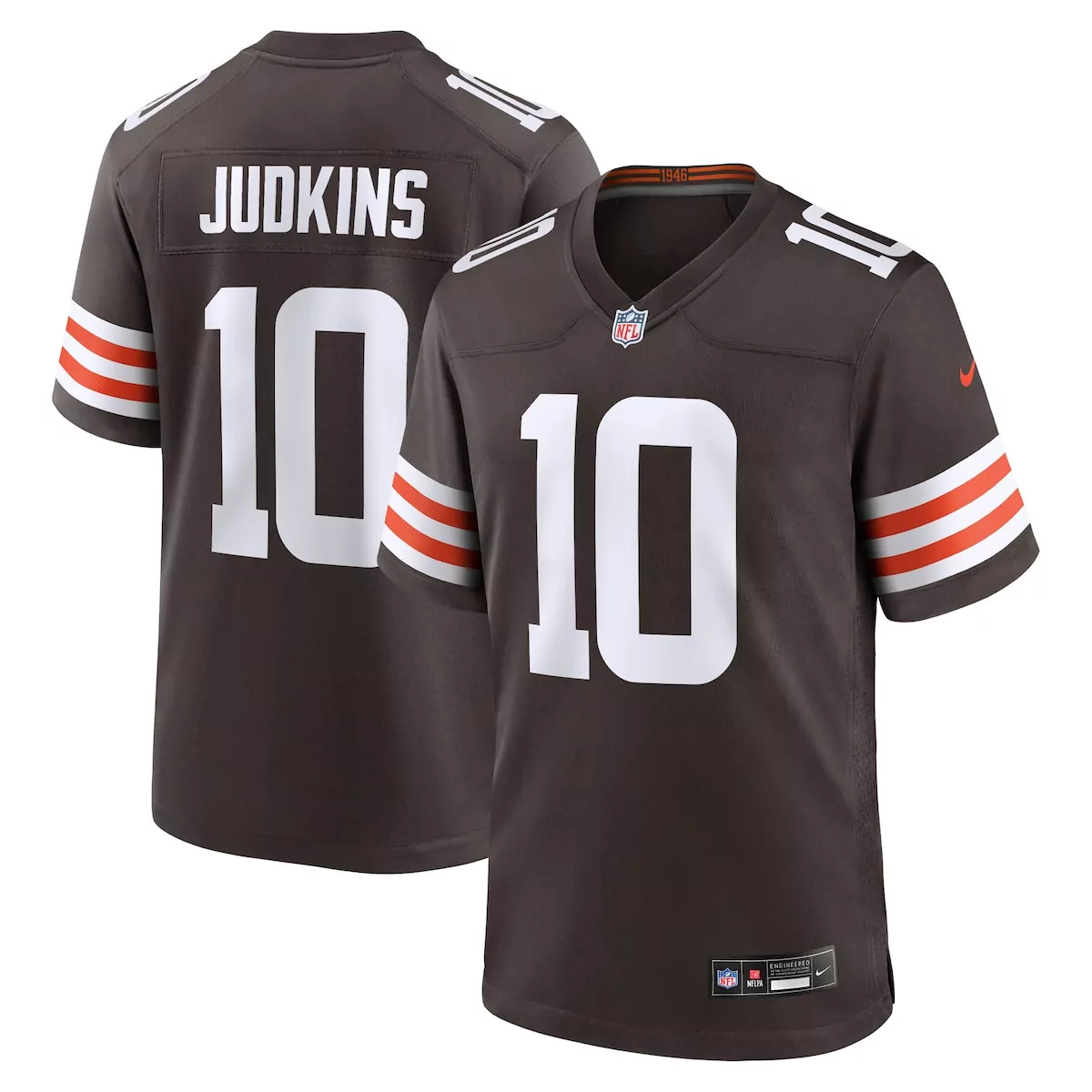 cleveland browns quinshon judkins brown 2025 nfl draft game jersey