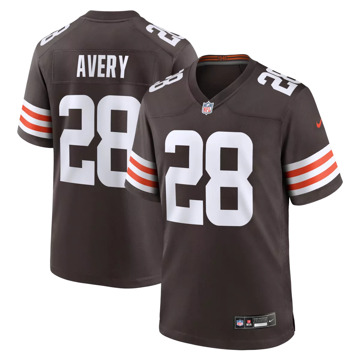 cleveland browns tre avery brown team game jersey azv