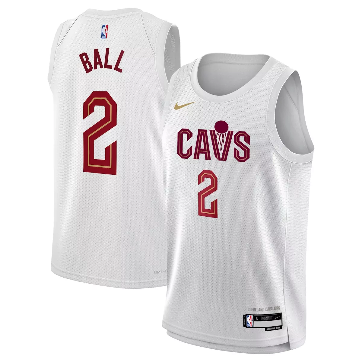 cleveland cavaliers association edition jersey white lonzo ball