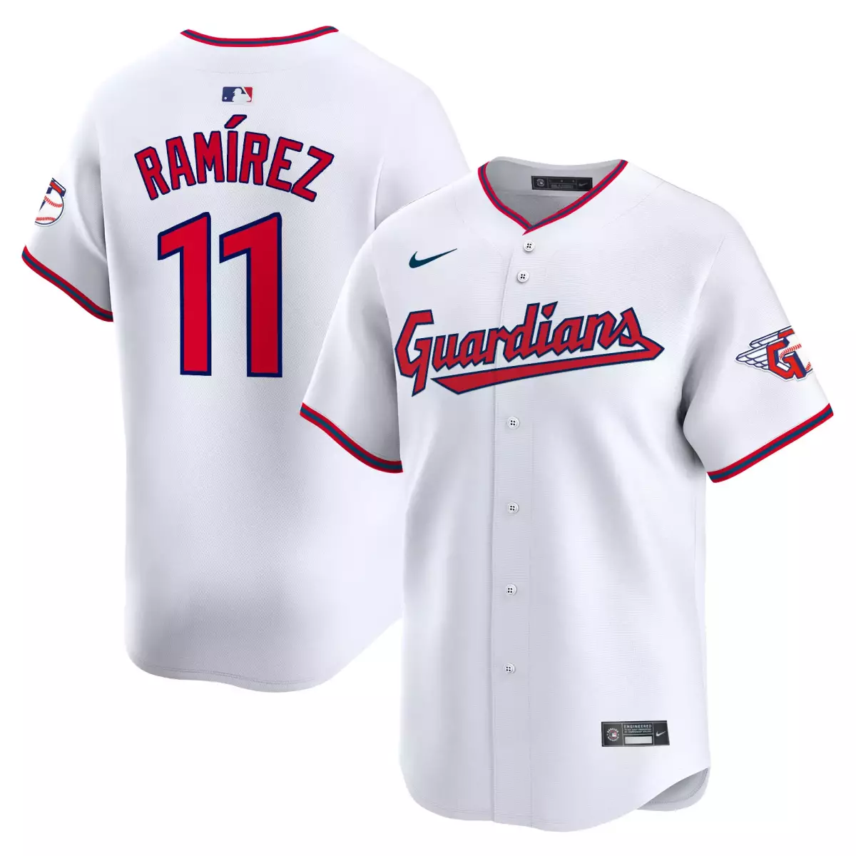 cleveland guardians 11 ramirez white jersey 2024 city connect vapor premier limited all stitched