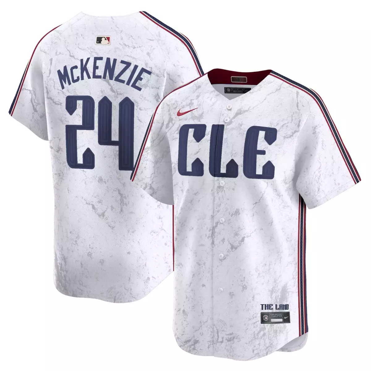 cleveland guardians 24 mckenzie navy jersey 2025 vapor premier limited all stitched