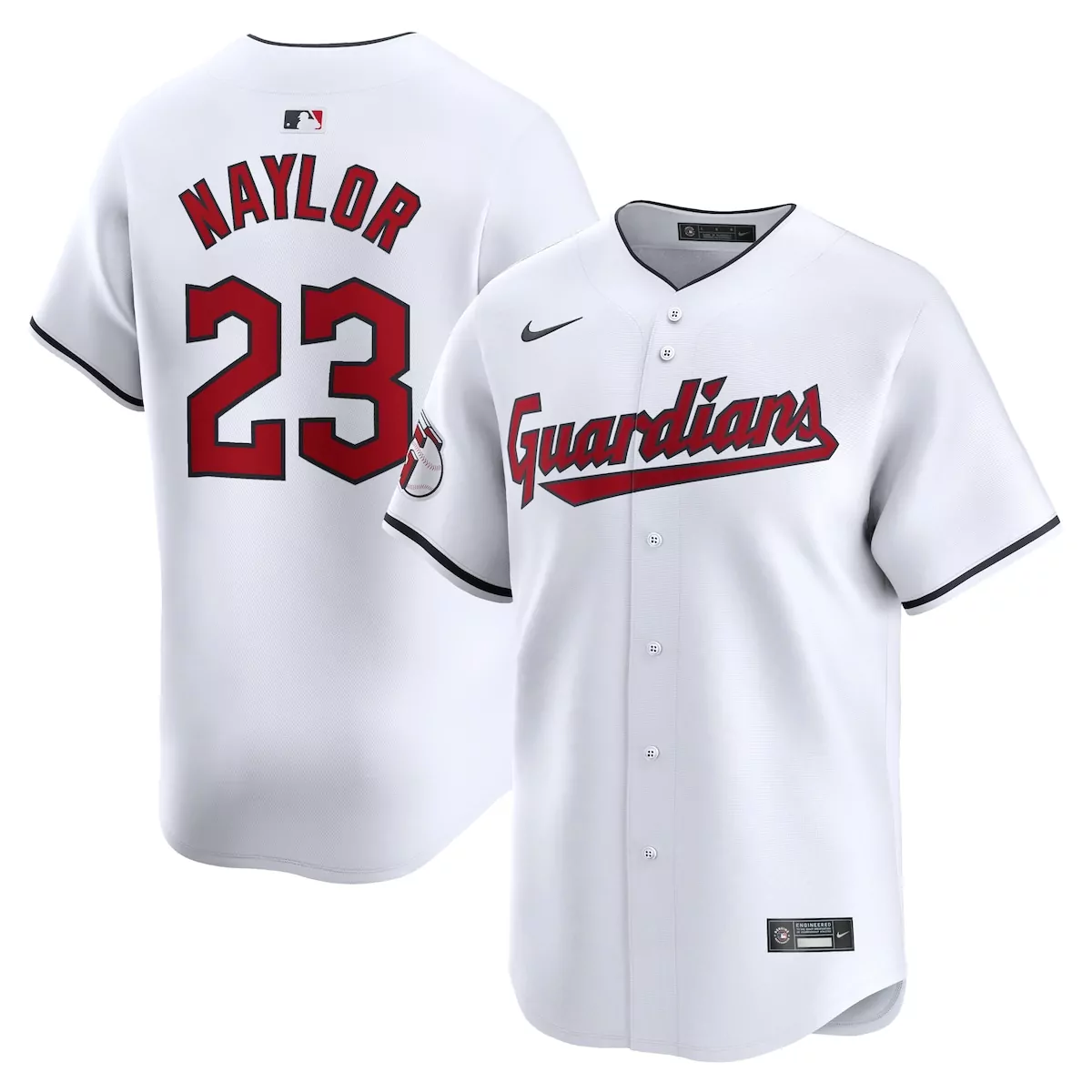 cleveland guardians bo naylor white home limited player jersey 51