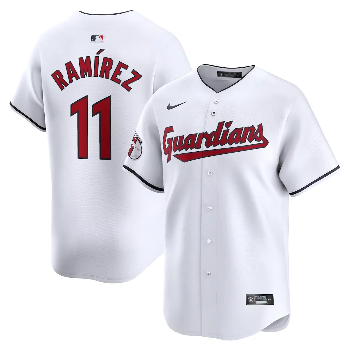 cleveland guardians jose ramirez white home limited player jersey as