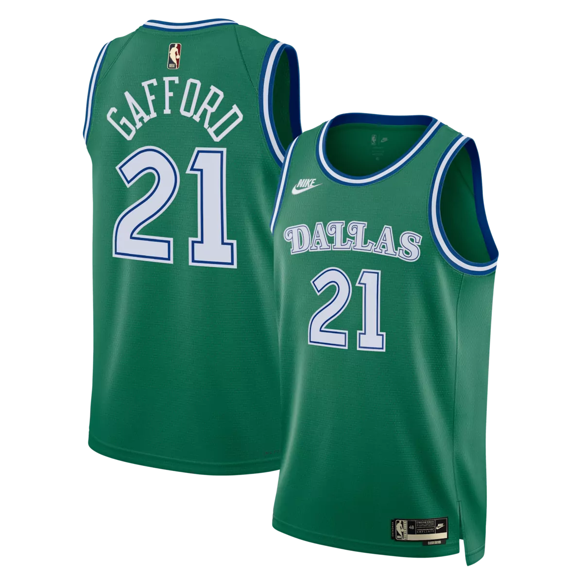 dallas mavericks classic edition jersey green daniel gafford unisex