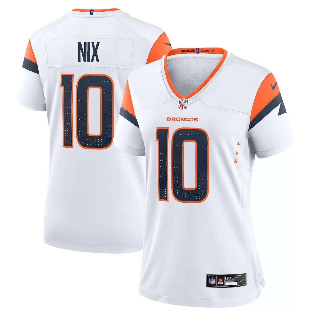 denver broncos bo nix white game jersey g1r