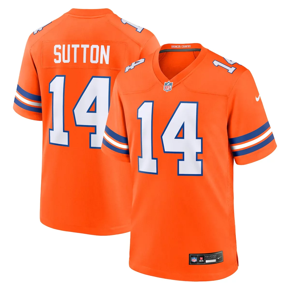 courtland sutton orange denver broncos game jersey rzj