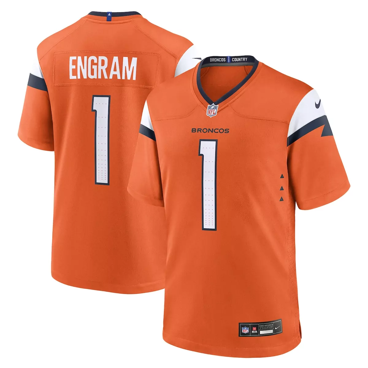 denver broncos evan engram orange team game jersey d1k