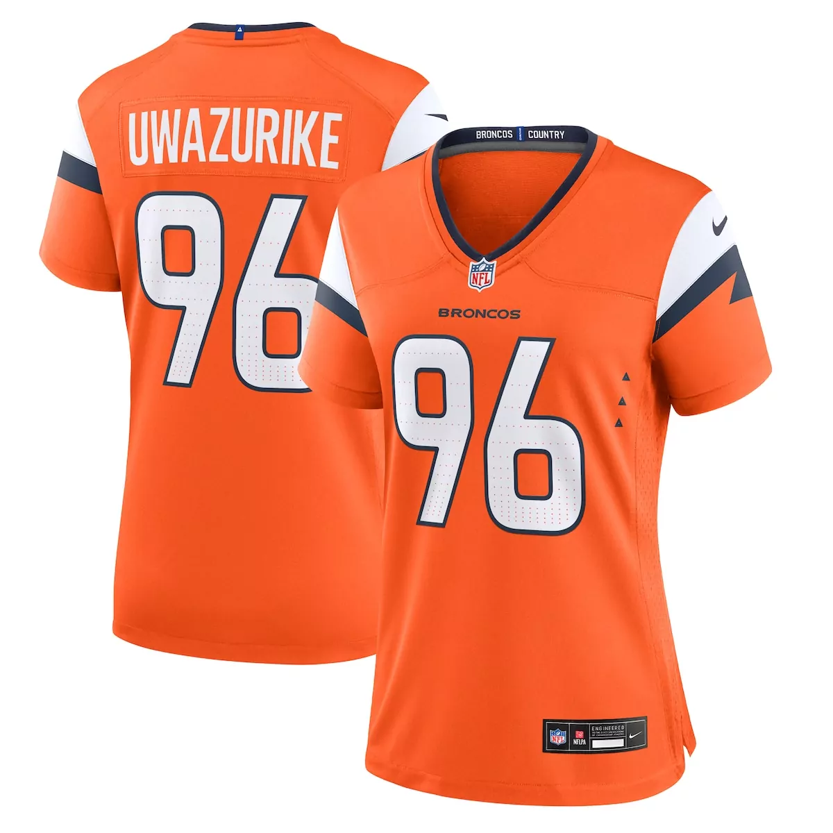 denver broncos eyioma uwazurike orange team game jersey r7r