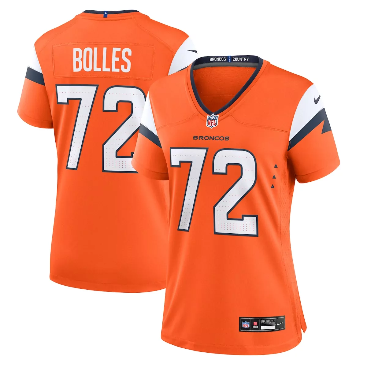 denver broncos garett bolles orange team game jersey ccz