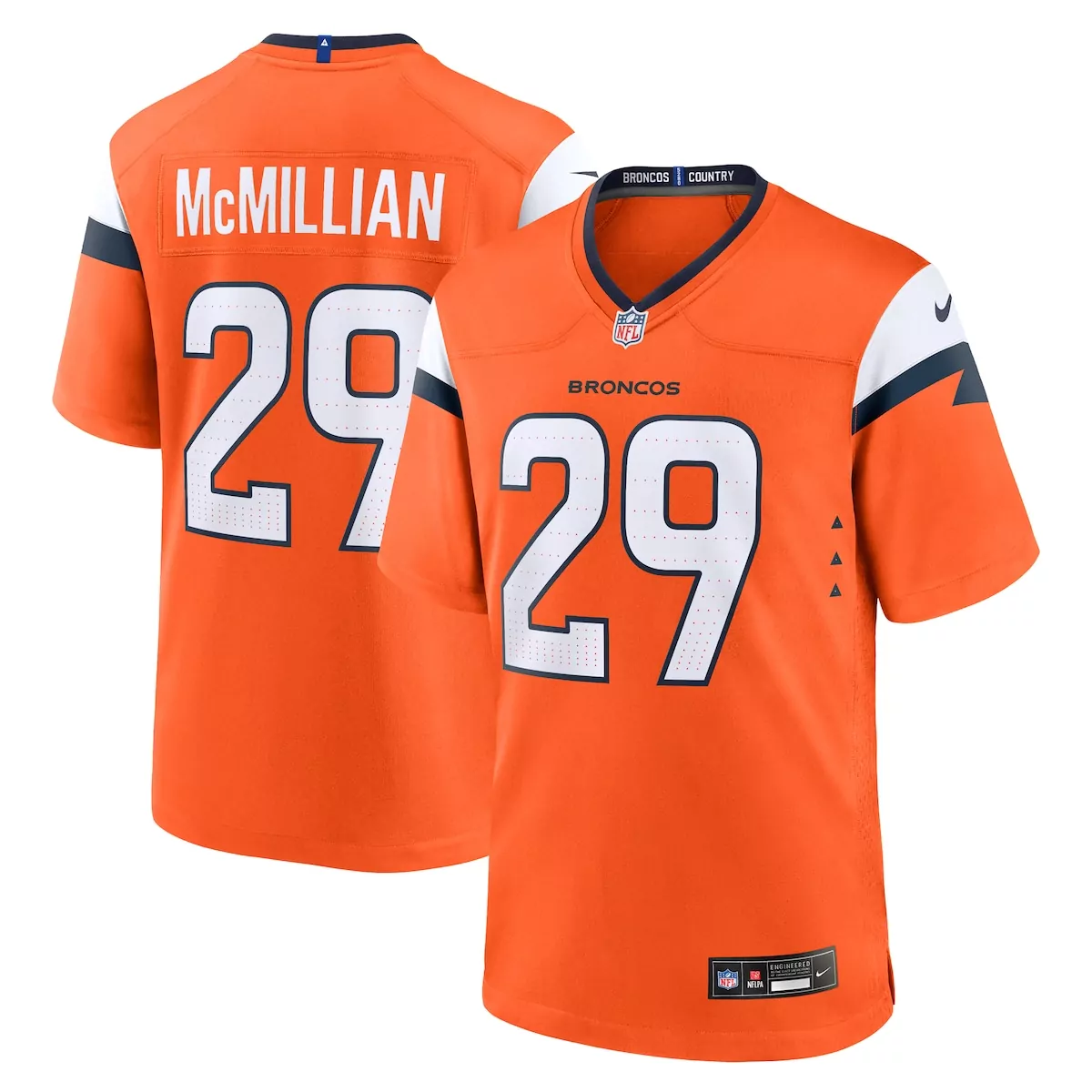 denver broncos jaquan mcmillian orange team game jersey 5ix