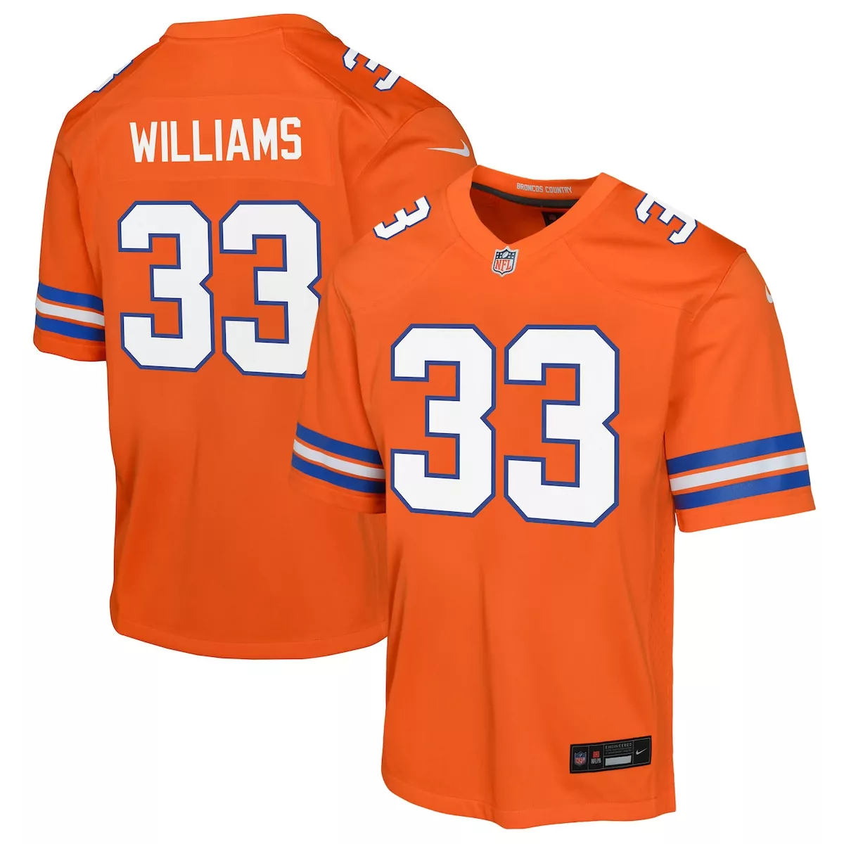 denver broncos javonte williams navy mile high collection vapor f u s e limited jersey