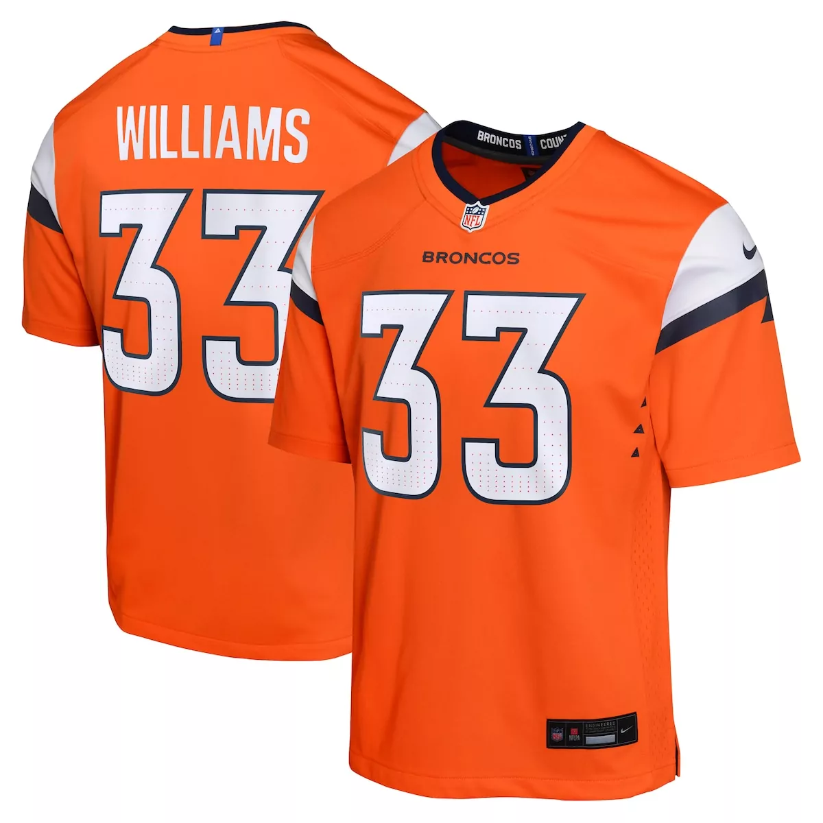 denver broncos javonte williams navy mile high collection vapor f u s e limited jersey